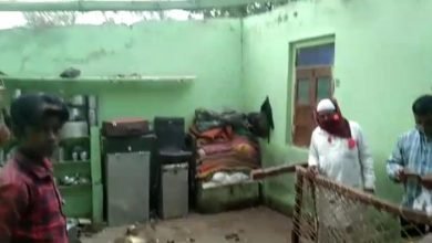 Photo of तेज आंधी तूफान से उड़े घरों के टिन।टीन पर रखा पत्थर गिरा महिला के सर पर गंभीर हालत में जिला अस्पताल में भर्ती