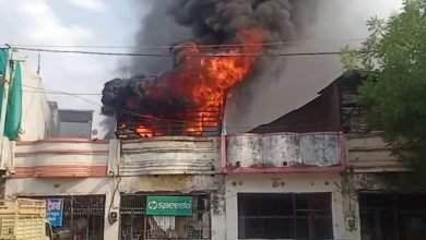 Photo of रतलाम । फ्रीगंज स्थित इलेक्ट्रानिक गोदाम में भीषण आग