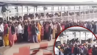 Photo of प्रयागराज रेलवे स्टेशन पर श्रद्धालुओं की भारी भीड़, गर्मी से हालत बिगड़ी, लोग हो रहे बेहोश